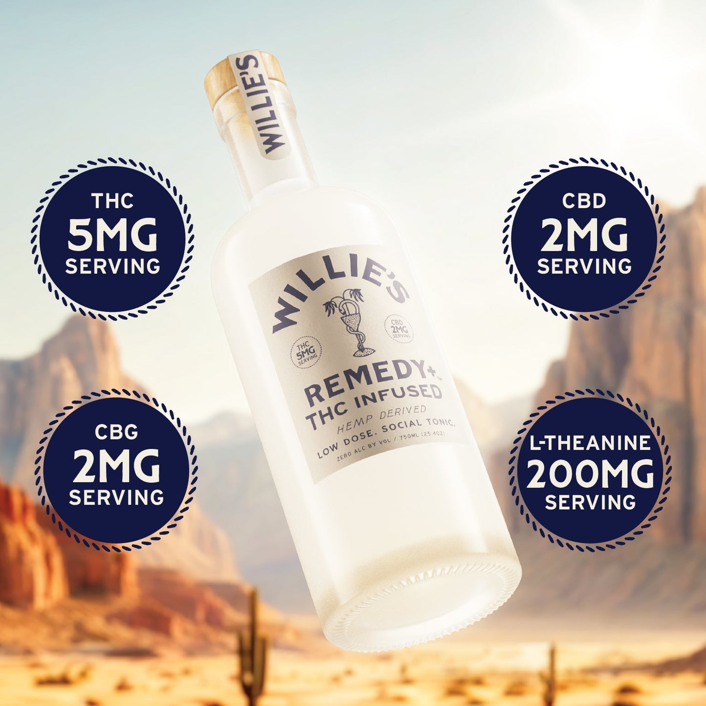 Willie's Remedy+ 5mg Low Dose 750ml Bottles (6x1) 6bottles