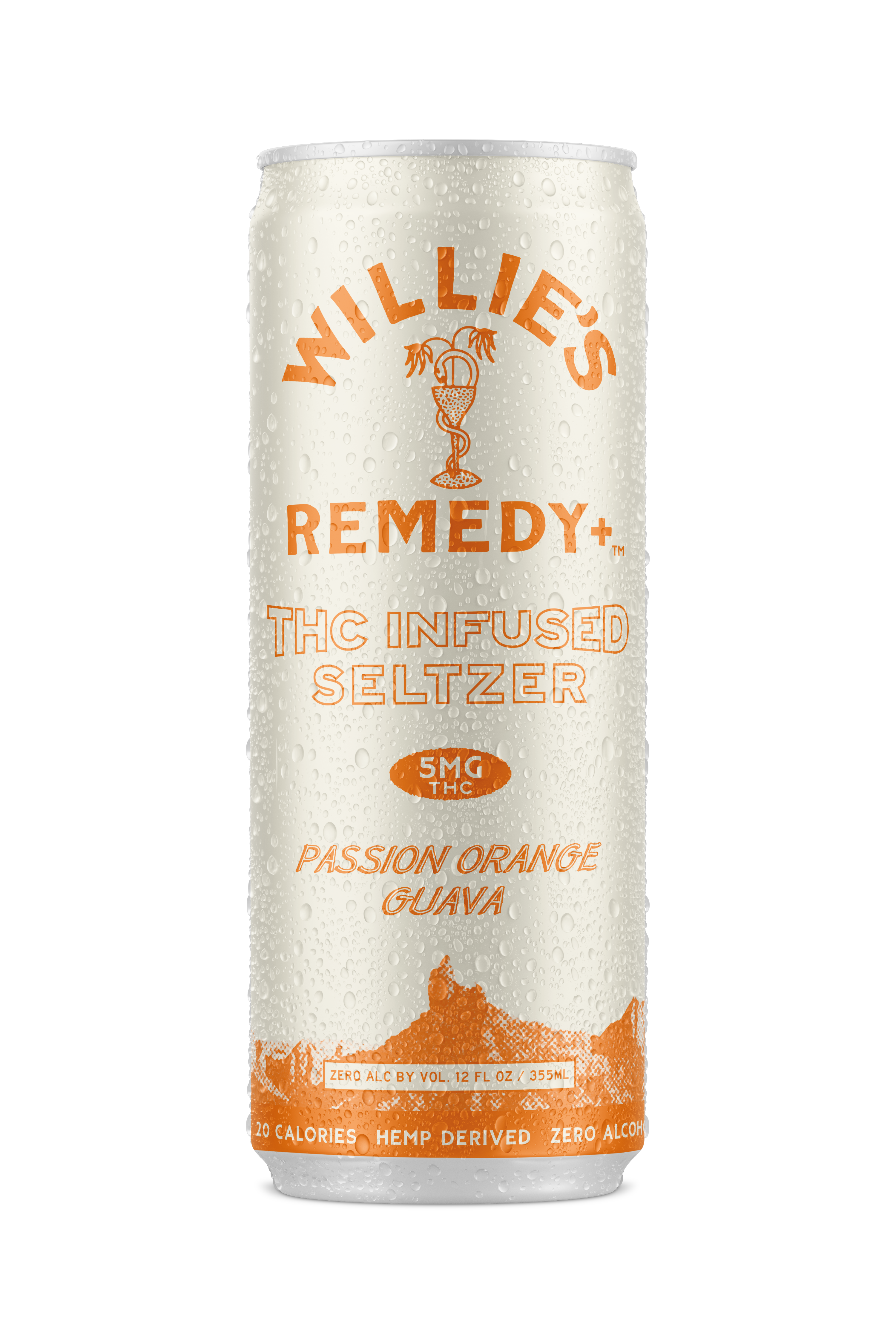 Willie's Remedy+ 5mg THC Infused Seltzer - Passion Orange Guava (12x4) 48cans