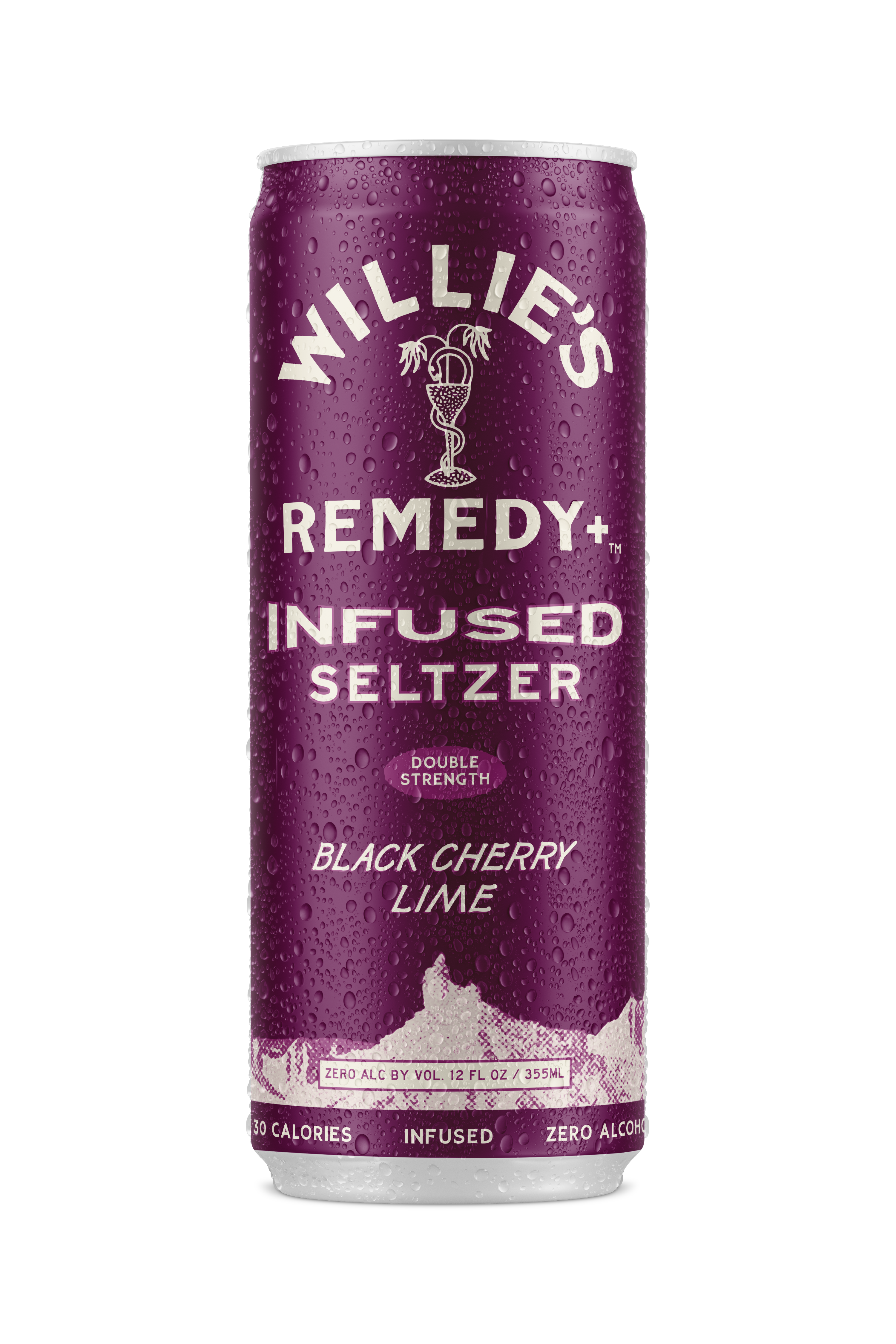 Willie's Remedy+ 10mg THC Infused Seltzer - Black Cherry Lime (12x4) 48cans