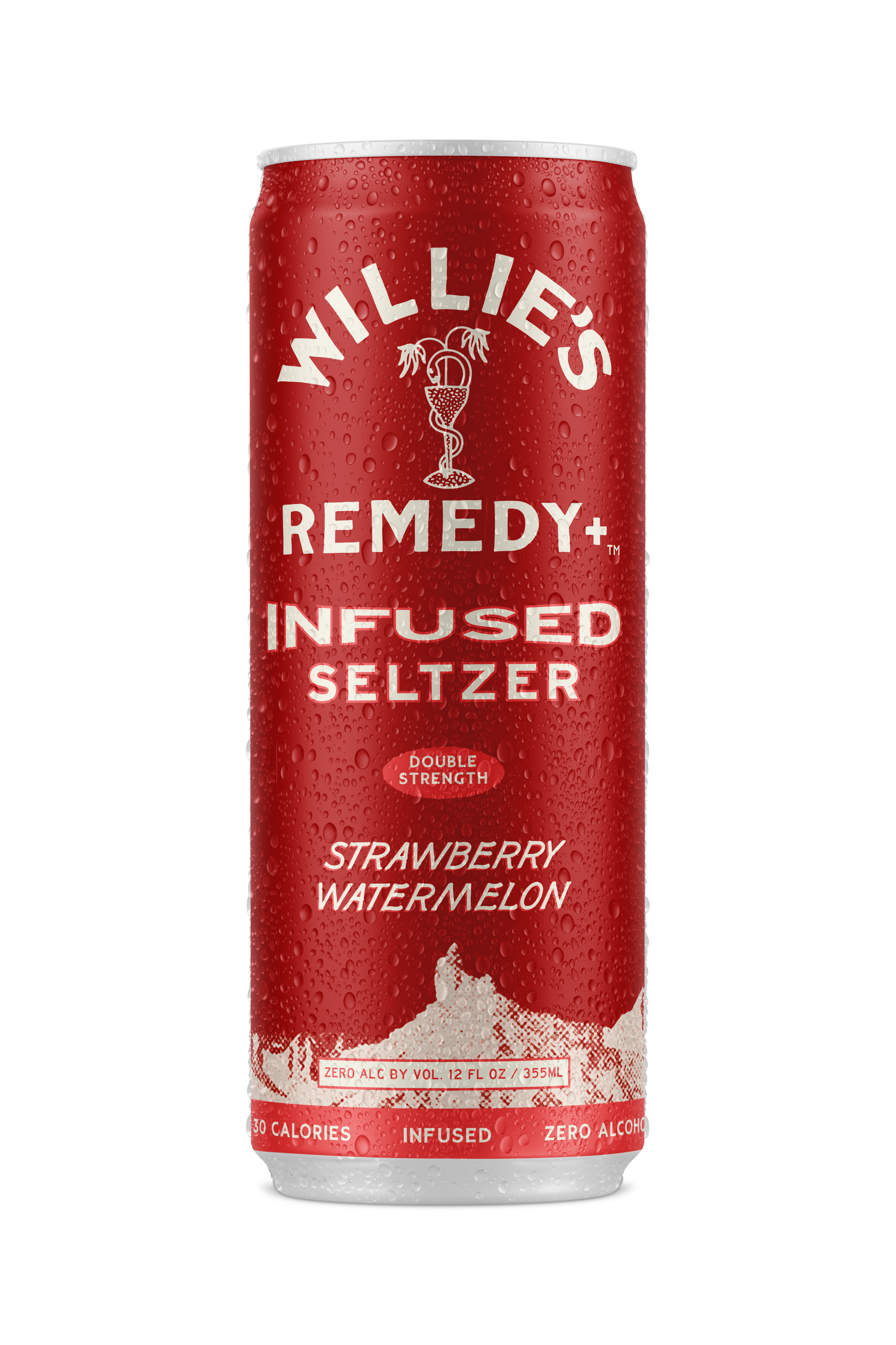 Willie's Remedy+ 10mg THC Infused Seltzer - Strawberry Watermelon (12x4) 48cans