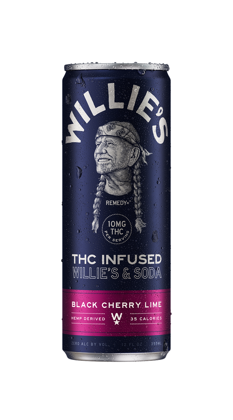 Willie's Remedy+ 10mg THC Infused Soda - Black Cherry Lime (12x4) 48cans