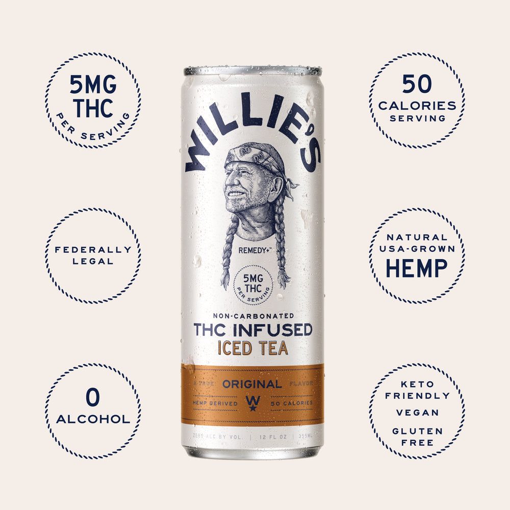 Willie's Remedy+ 5mg THC Infused Iced Tea (6x4) 48cans