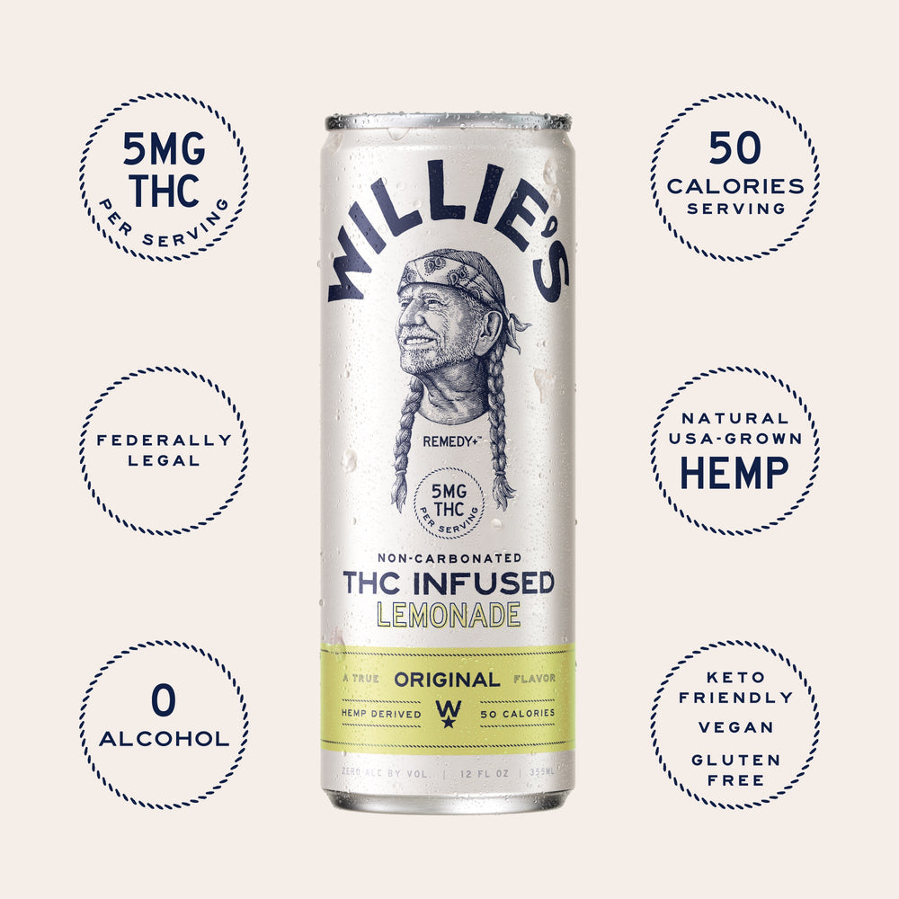 Willie's Remedy+ 5mg THC Infused Lemonade (6x4) 48cans