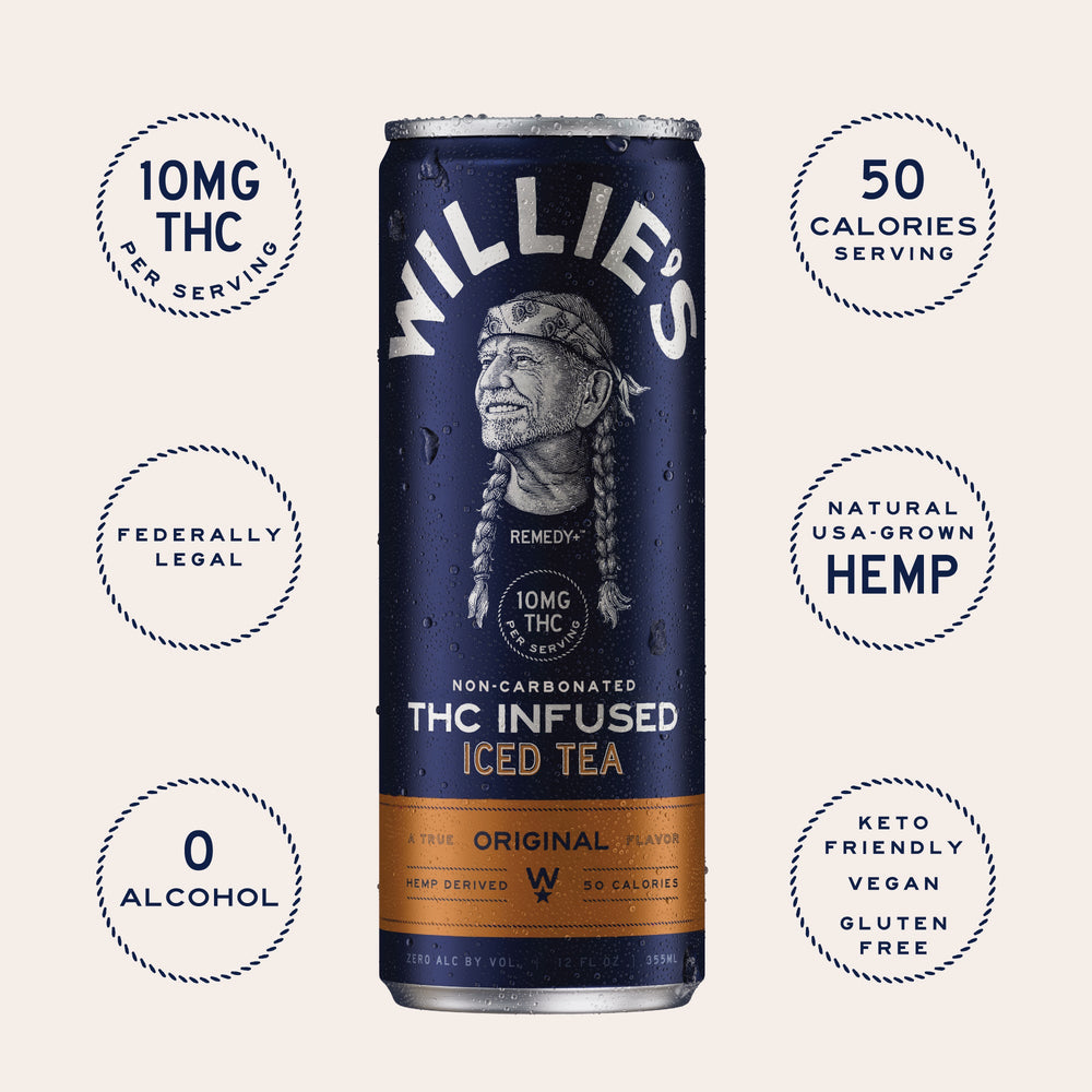 Willie's Remedy+ 10mg THC Infused Iced Tea (6x4) 48cans