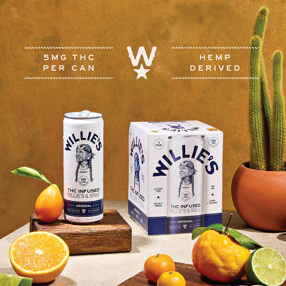 Willie's Remedy+ 5mg THC Infused Soda - Original Tropical Citrus (6x4) 48cans