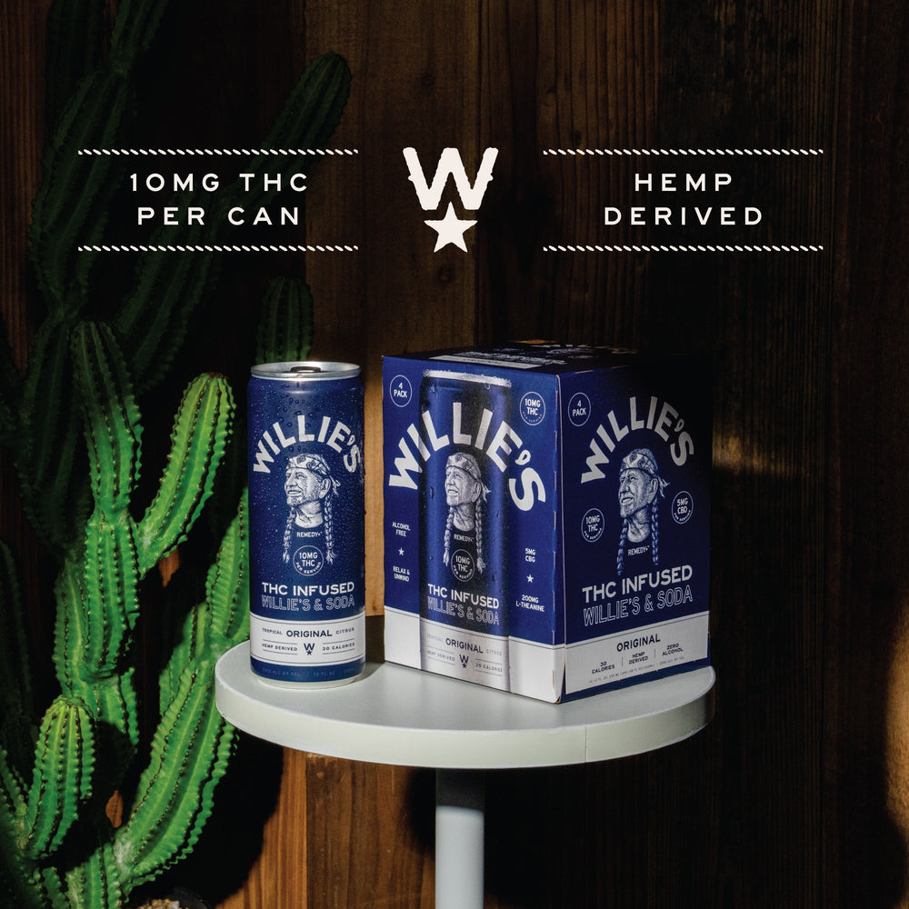 Willie's Remedy+ 10mg THC Infused Soda - Original Tropical Citrus (6x4) 48cans